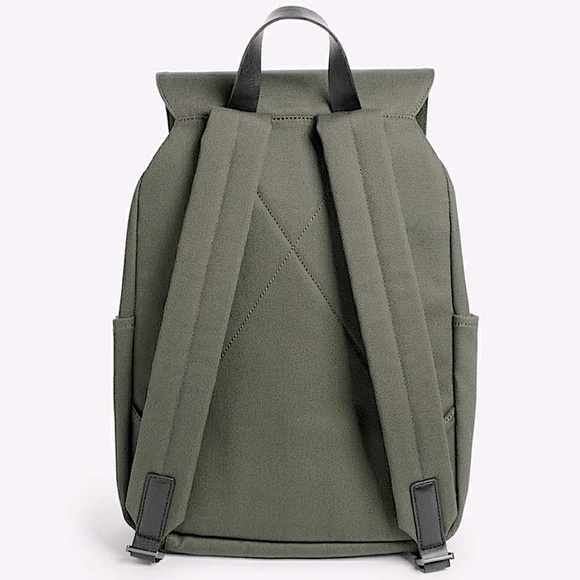 Everlane Modern Snap Backpack in distressed army green canvas - Picture 12 of 14